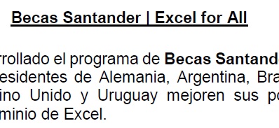 Becas Santander | Excel for All